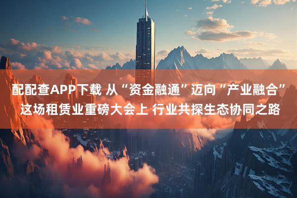 配配查APP下载 从“资金融通”迈向“产业融合” 这场租赁业重磅大会上 行业共探生态协同之路